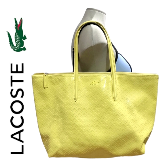 Lacoste Handbags - 💙Lacoste Yellow Large Zippered Tote /Shoulder Bag